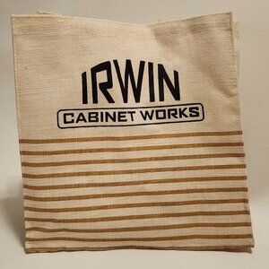 IRWIN Cabinet Works Burlap Tote Bag LARGE